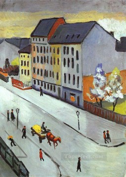 Expressionism Painting - Our Street in Gray Unsere Strassein Grau Expressionist